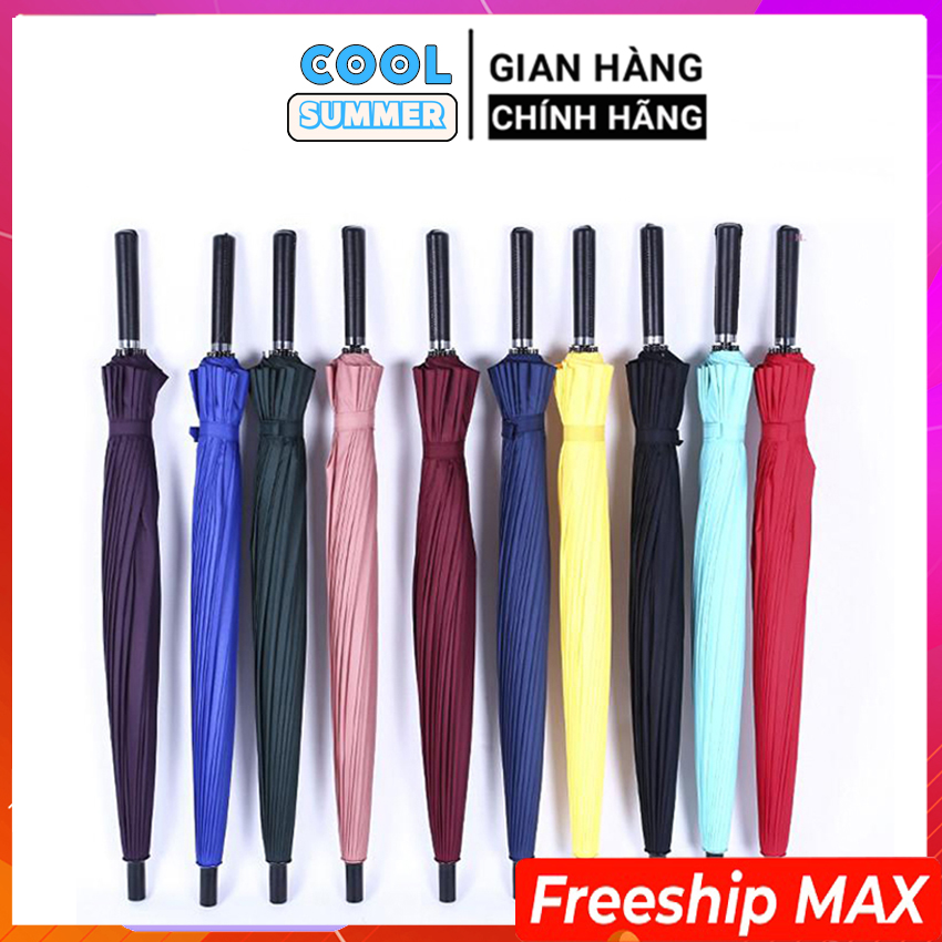 Ô dù 24 nan nhiều màu, ô 24 nan cao cấp cán dài siêu to vải dày che nắng mưa, chống tia UV, đường kính lên đến 115 CM dành cho 3 người