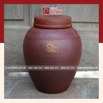 Chum sành không tráng men 10lit - bình ngâm rượu, chum ngâm rượu, bình rượu, chum rượu cao cấp