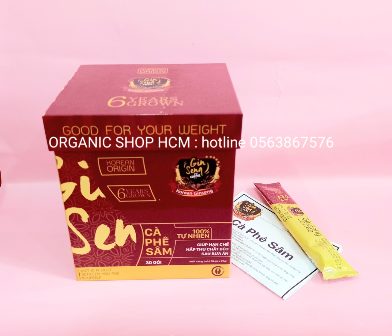 CÀ PHÊ SÂM GINSENG COFFEE - CÀ PHÊ GIẢM CÂN (HỘP 30 GÓI)