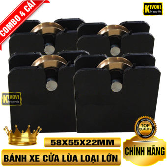 Bánh xe Cửa Lùa Nhôm LOẠI LỚN 58X55X22MM / Bánh Xe Cửa Kéo/ Bánh Xe Cửa Trượt- Con Lăn Cửa Lùa - Ray Trượt Cửa Lùa - Bánh Xe Trượt Cửa Lùa Sắt, Gỗ - Kivovi
