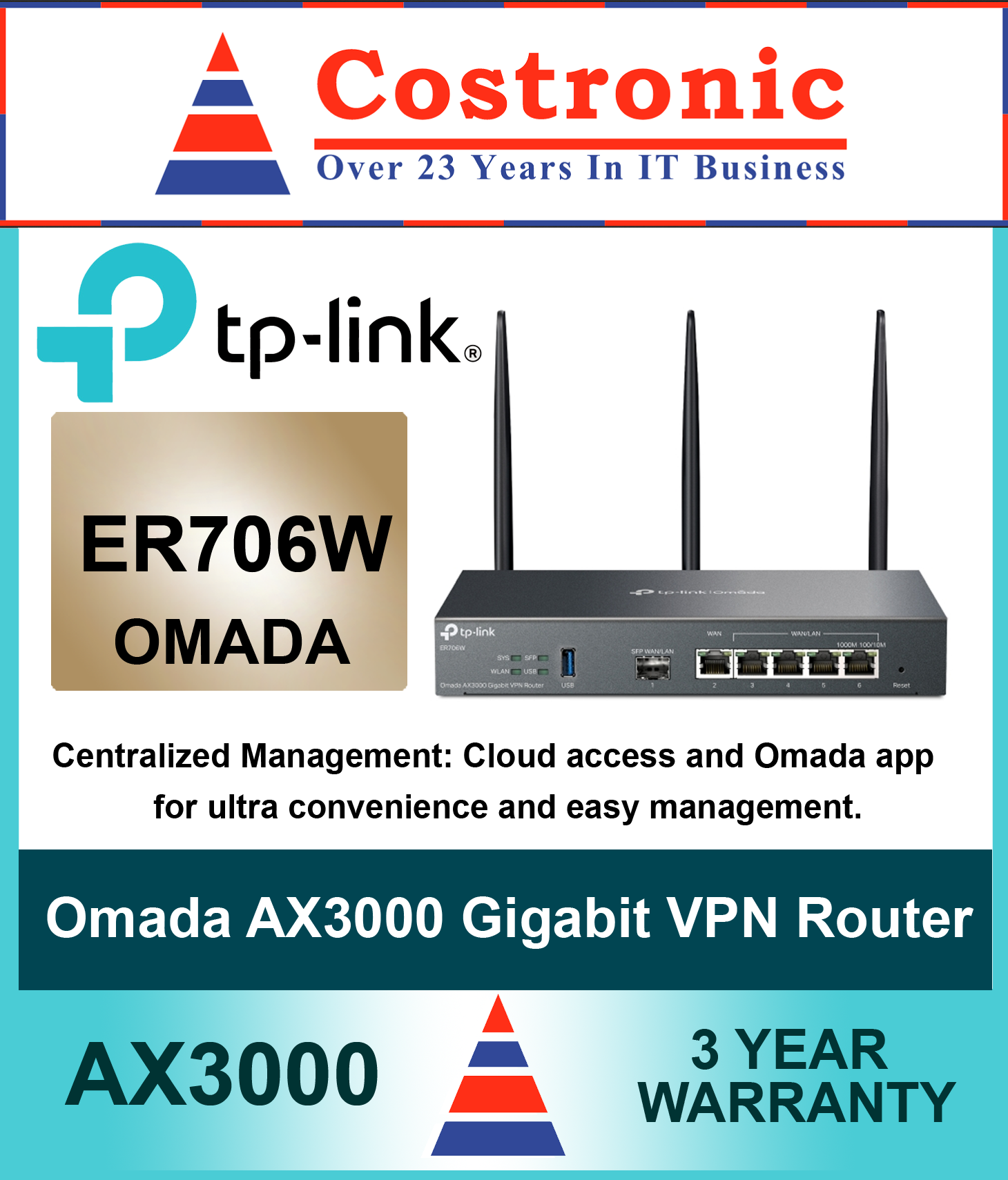 TP-Link ER706W, Omada AX3000 Gigabit VPN Router