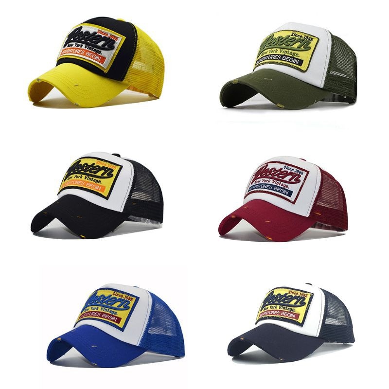 Western New York Vintage Trucker Hats for Men Women Since 1985 Breathable  Mesh Embroidery Baseball Caps