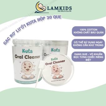 Hộp 30 Que Gạc Rơ Lưỡi Vcool, Tưa Lưỡi Kuta Siêu Mềm Kháng Khuẩn Cho Bé Lamkids