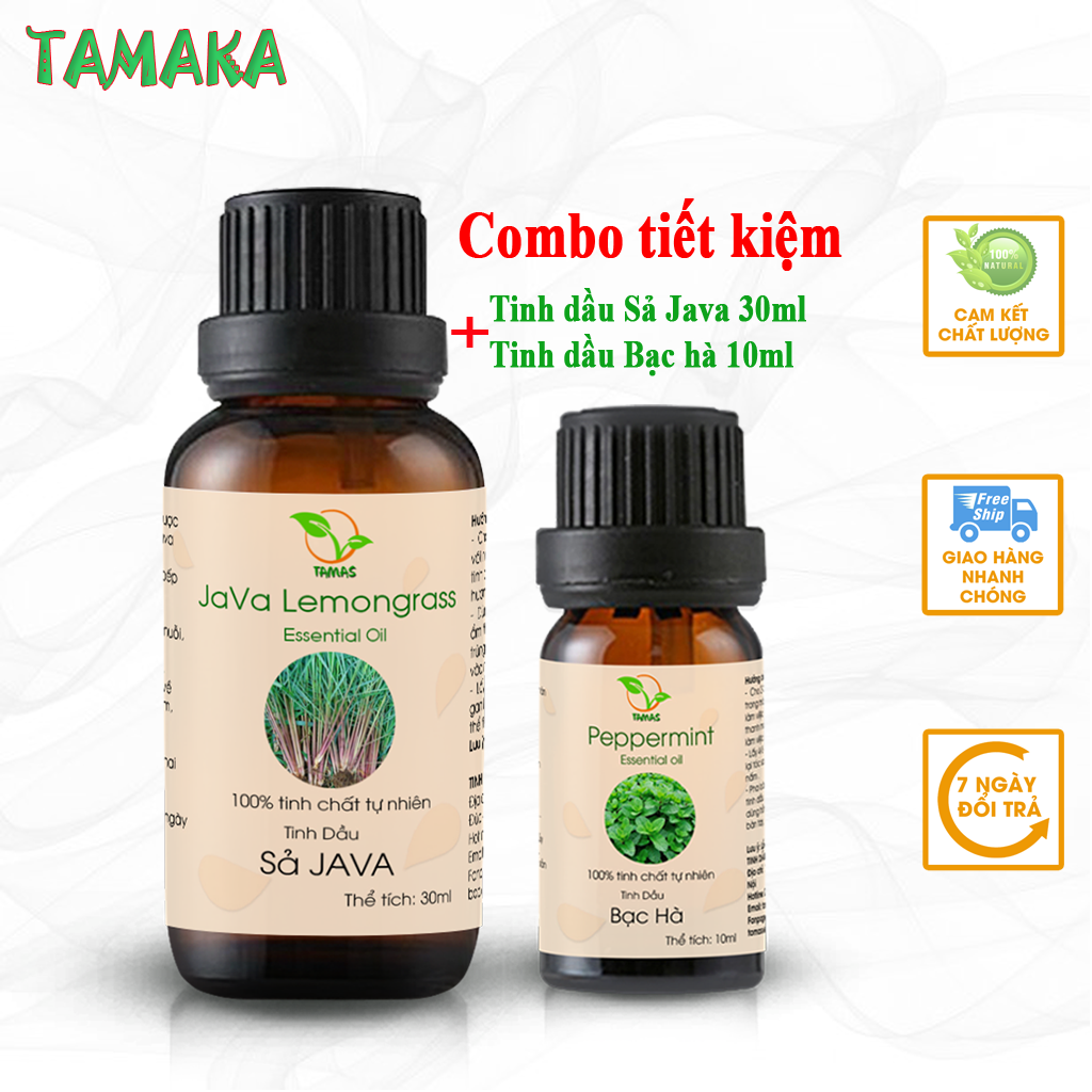 Tinh dầu Sả Java nguyên chất thương hiệu TAMAS, tinh dầu xông phòng giúp khử mùi khử khuẩn đuổi muỗi và côn trùng hiệu quả, dùng cho máy xông tinh dầu, máy phun sương, máy khuếch tán tinh dầu.