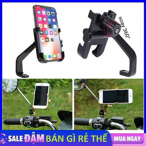 Kẹp Điện Thoại-Giá đở , kẹp điện thoại Gắn Xe Máy Inox C2 Chống Rung, Chống Cướp Cực Chắc Chắn