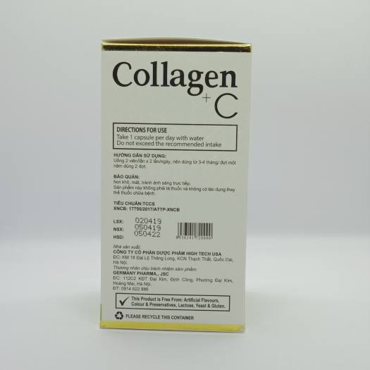 Viên uống Collagen đẹp da - COLLAGEN +C, Chống lão hóa, mờ thâm nám, ngăn ngừa nếp nhăn, sạm da, giúp da căng mịn, tươi sáng ( hộp 60 viên)