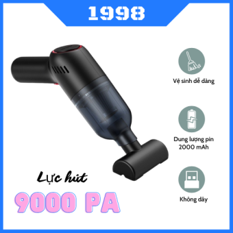 Máy Hút Bụi Cầm Tay Mini Không Dây Lực Hút Cực Mạnh  LT-101C , máy hút bụi giường mini cầm tay không dây hút siêu khỏe