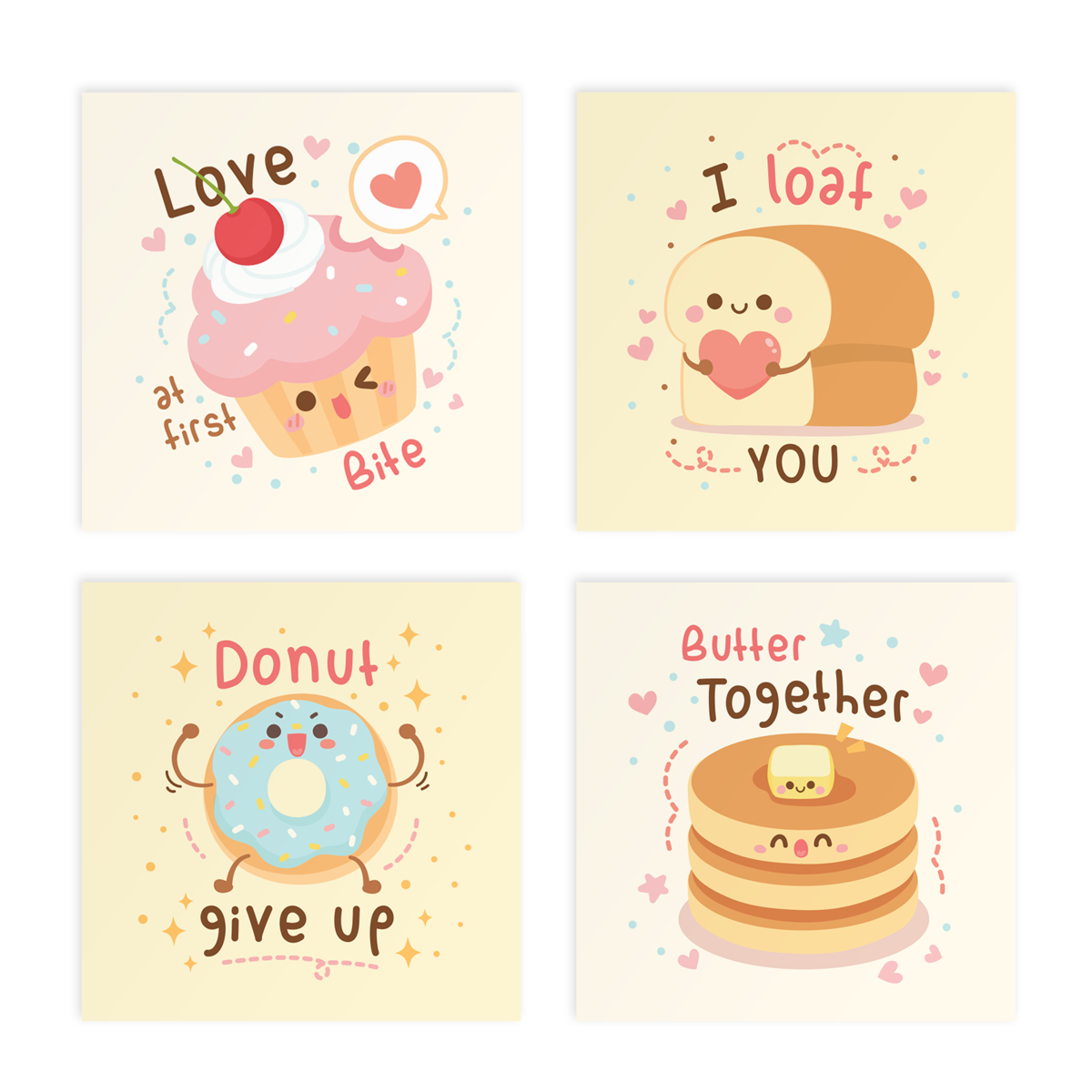 Thiệp tình yêu, Valentine, tỏ tình, động viên vuông 12cm SDstationery CONFECTION bánh ngọt dễ thương vui nhộn độc đáo