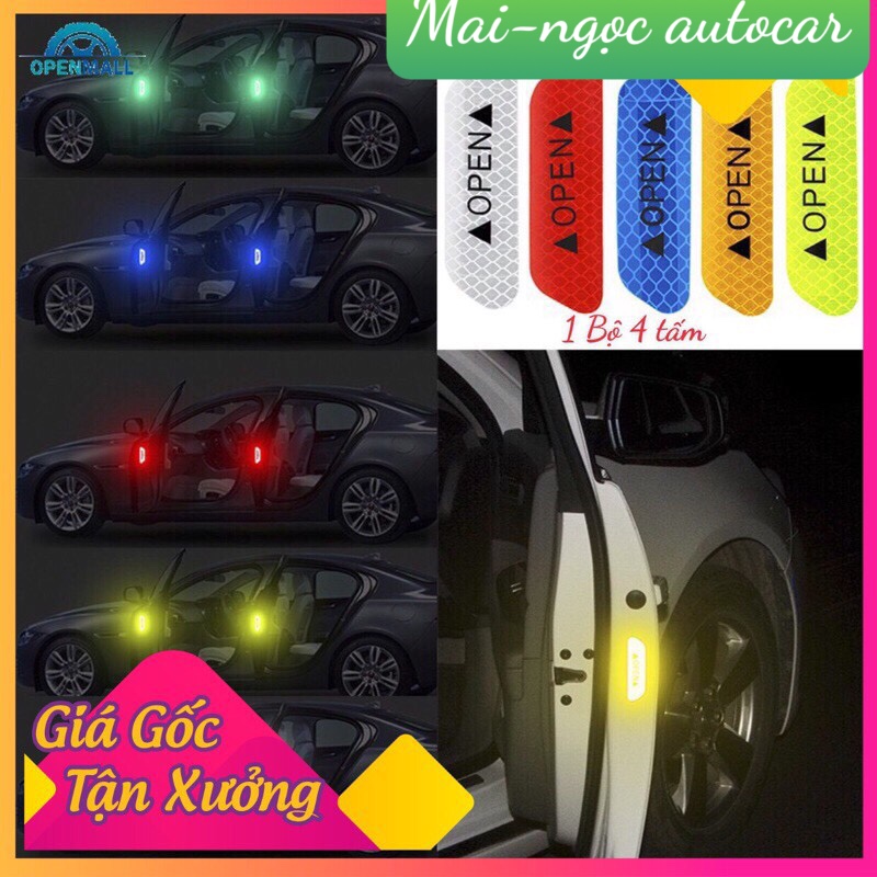 Bộ 4 tem phản quang open gắn cánh cửa tránh va chạm