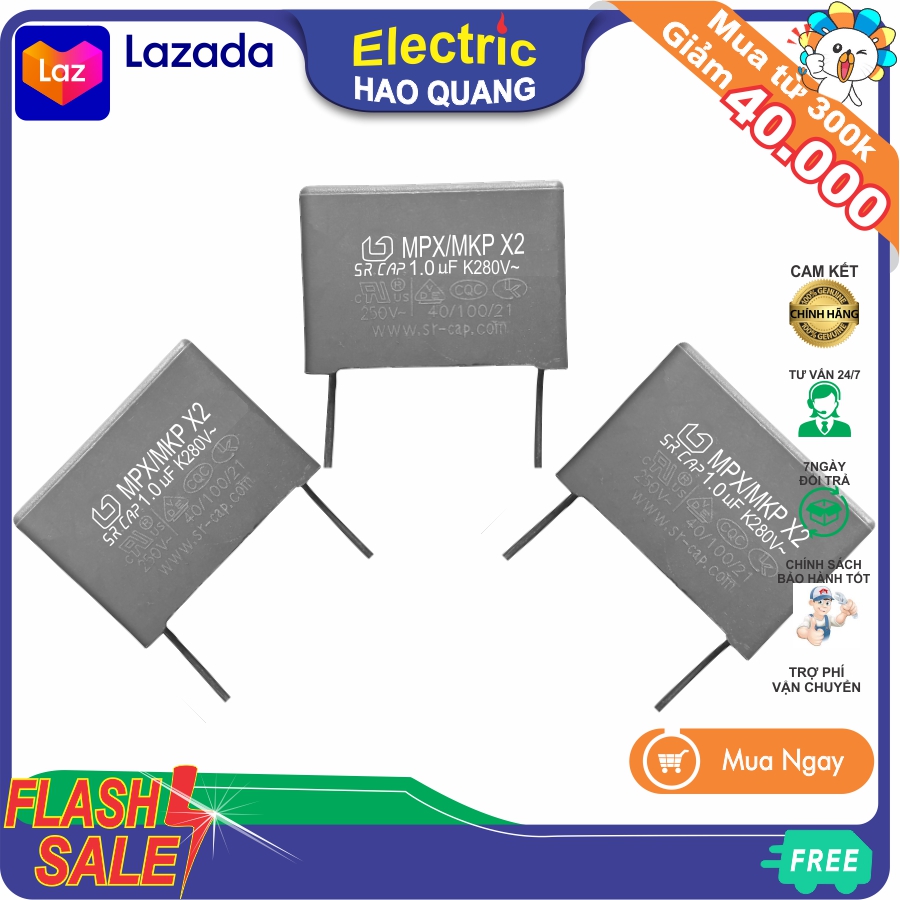 [HCM]Tụ lọc AC 1uF _ 280VAC cho các thiết bị điện, điện tử