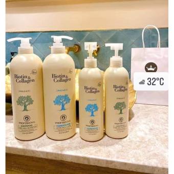 Cặp Dầu Gội Xả BIOTIN Trắng - BIOTIN COLLAGEN Giảm Rụng Tóc Phục Hồi Khô Sơ Hư Tổn 1000ML