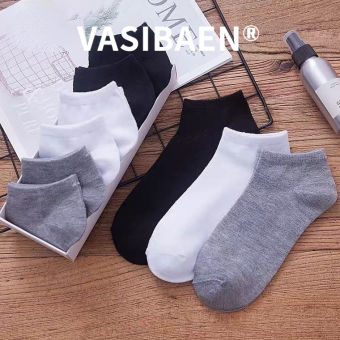 VASIBAEN  Tất Nam Vớ Thể Thao Thoải Mái Thoáng Khí Co Giãn Size Lớn Màu Trơn Cotton