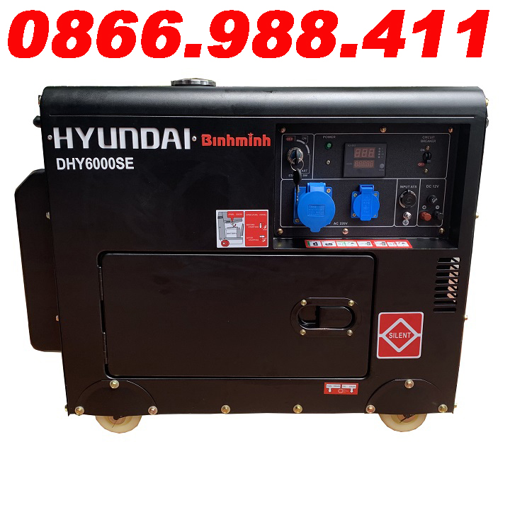 Máy phát điện chạy dầu 5.0kva-5.5kva hyundai dhy6000se