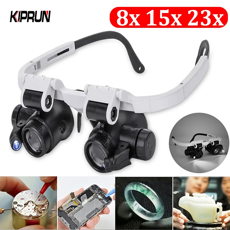 Magnifying Glass with Light LED Illuminated Head Dental Surgical Loupe  Headlamp