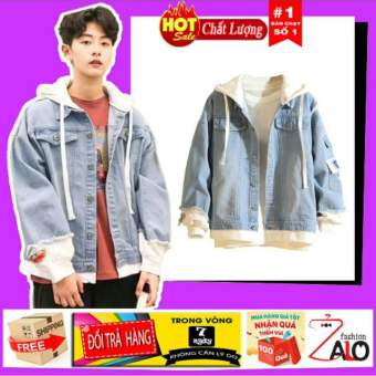 Áo Khoác Jean Nữ Nam Unisex Nón Nỉ Đẹp Style Hàn Quốc Loại 1