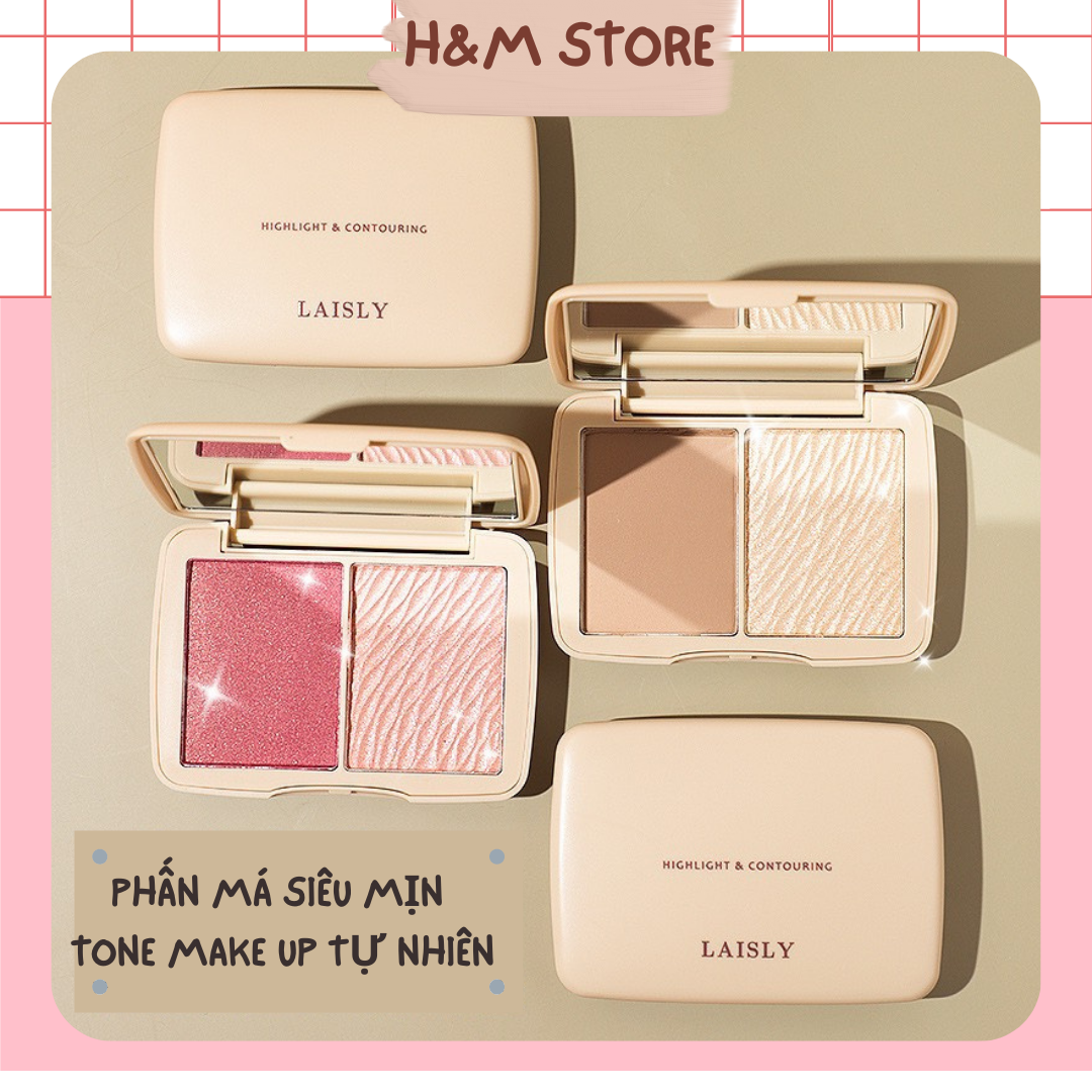 Phấn mắt 2 màu bám màu lâu trôi kiêm phấn má hồng mẫu mới 2021