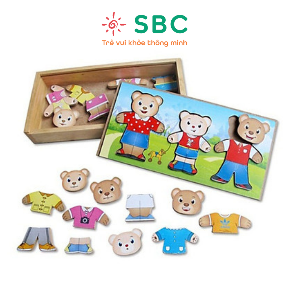 Đồ chơi gỗ Winwintoys - Thời trang gia đình gấu