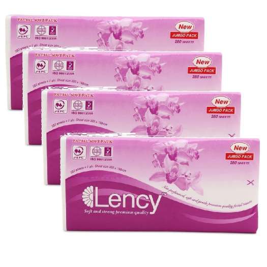 Combo 4 gói Khăn giấy lụa Lency 180 tờ (3 lớp)