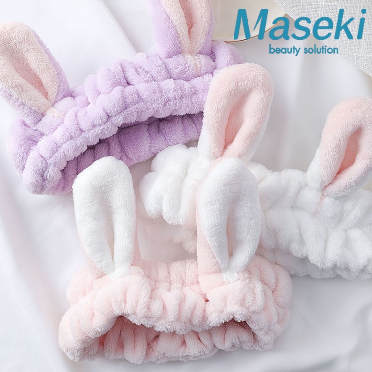 Bờm tóc rửa mặt tai thỏ, Băng đô rửa mặt cute