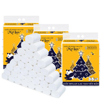 GIẤY VỆ SINH GẤU TRÚC SIPIAO TÚI 36 CUỘN - GIẤY VỆ SINH MYLAN 36 CUỘN