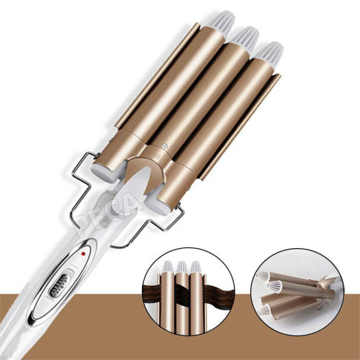 Máy uốn tóc 3 trục, máy uốn sóng nước dụng cụ làm tóc thế hệ mới, điều chỉnh được nhiệt độ,làm nóng nhanh dễ sử dụng