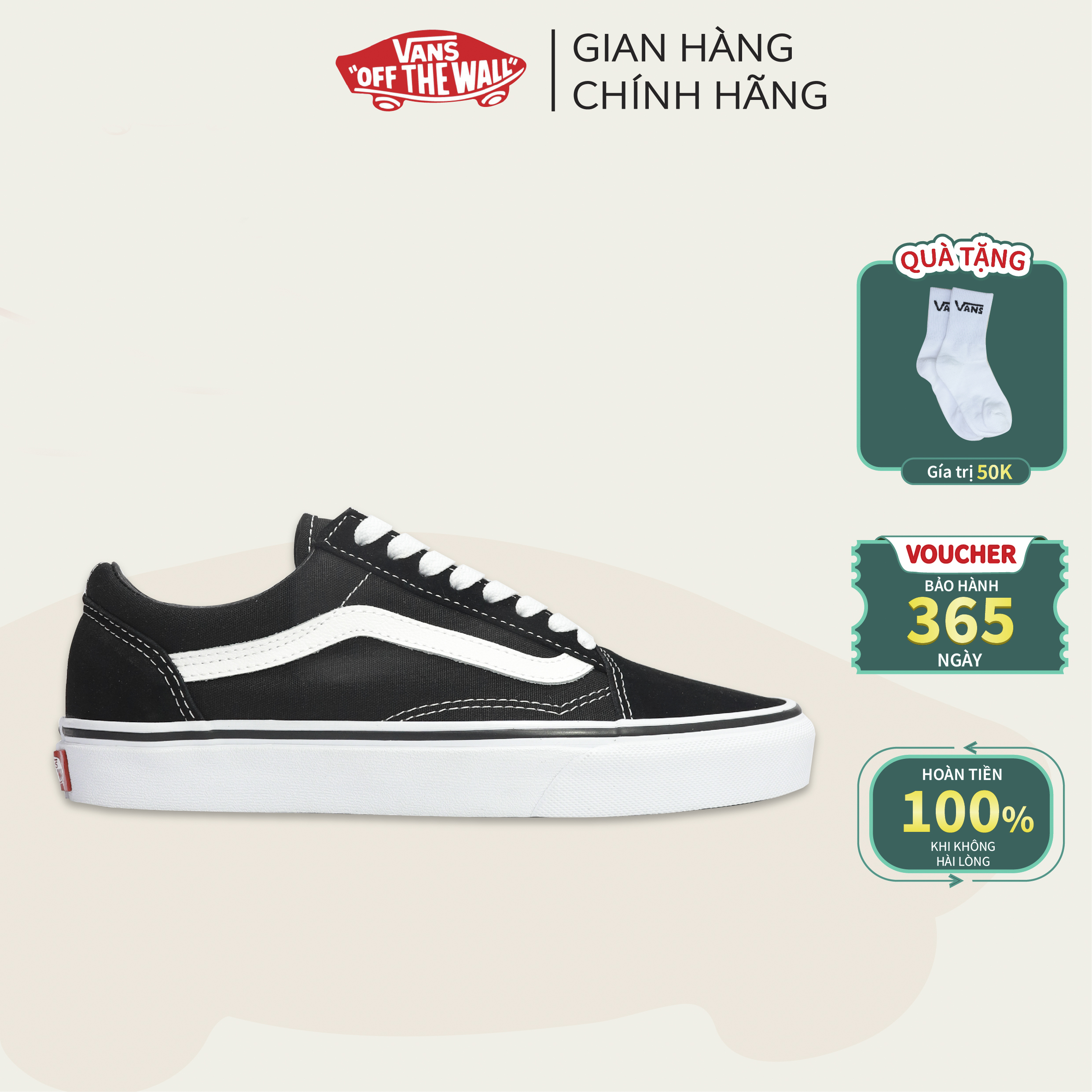 Giày Vans Chính Hãng Old Skool Black White