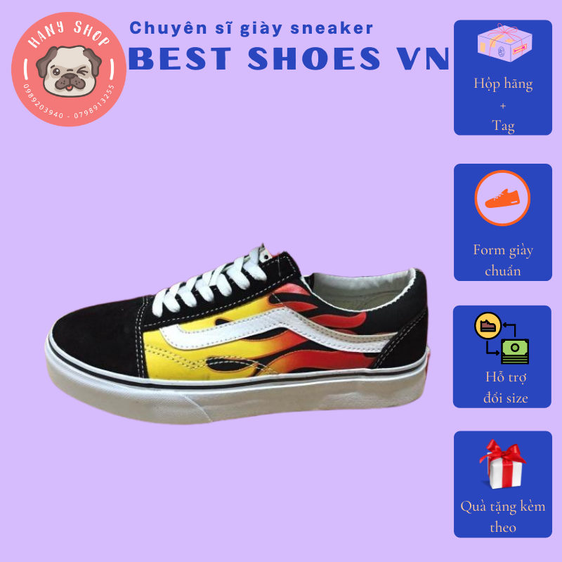 Giày thể thao nam nữ hình ngọn lửa chất liệu siêu bền thoáng khí - Giày sneaker nam nữ cá tính - Giày thể thao nam - Giày đôi