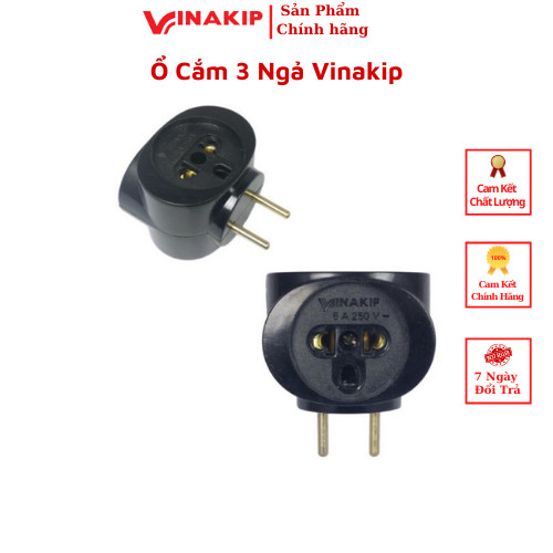 Đầu nối ổ cắm vinakip 3 ngả đa năng 6a 250v