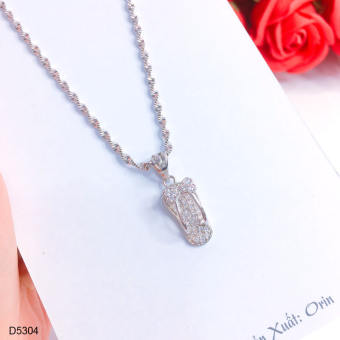 Dây chuyền bạc nữ, dây xoắn mặt chiếc dép đính đá thời thượng Orin D5304