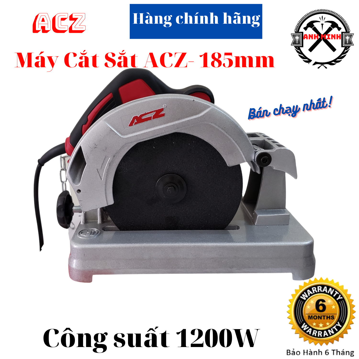 Máy cắt sắt mini acz 185mm - máy cắt sắt bàn acz9185 - công suất 1200w chính hãng