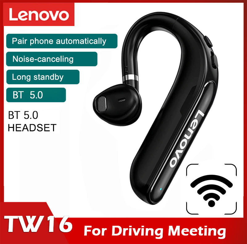 Original Lenovo TW16 Tai Nghe Bluetooth Pro Móc Đeo Tai Bluetooth Không Dây 5.0 Tai Nghe Kèm Micro 40 Giờ Cho Các Lái Xe Cuộc Họp