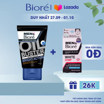 Sữa Rửa Mặt Men Biore Oil Buster Sạch Nhờn Sáng Da 100g