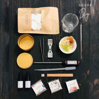 Bộ kit làm nến thơm handmade tại nhà 12 món | nguyên liệu làm nến cao cấp ADORA