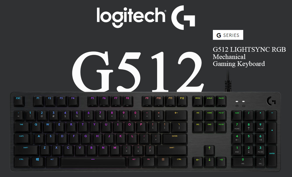 Logitech Gaming keyboard G512 LIGHTSYNC RGB mechanical keyboard carbon full  function keys for pc gaming keyboard | Lazada Singapore