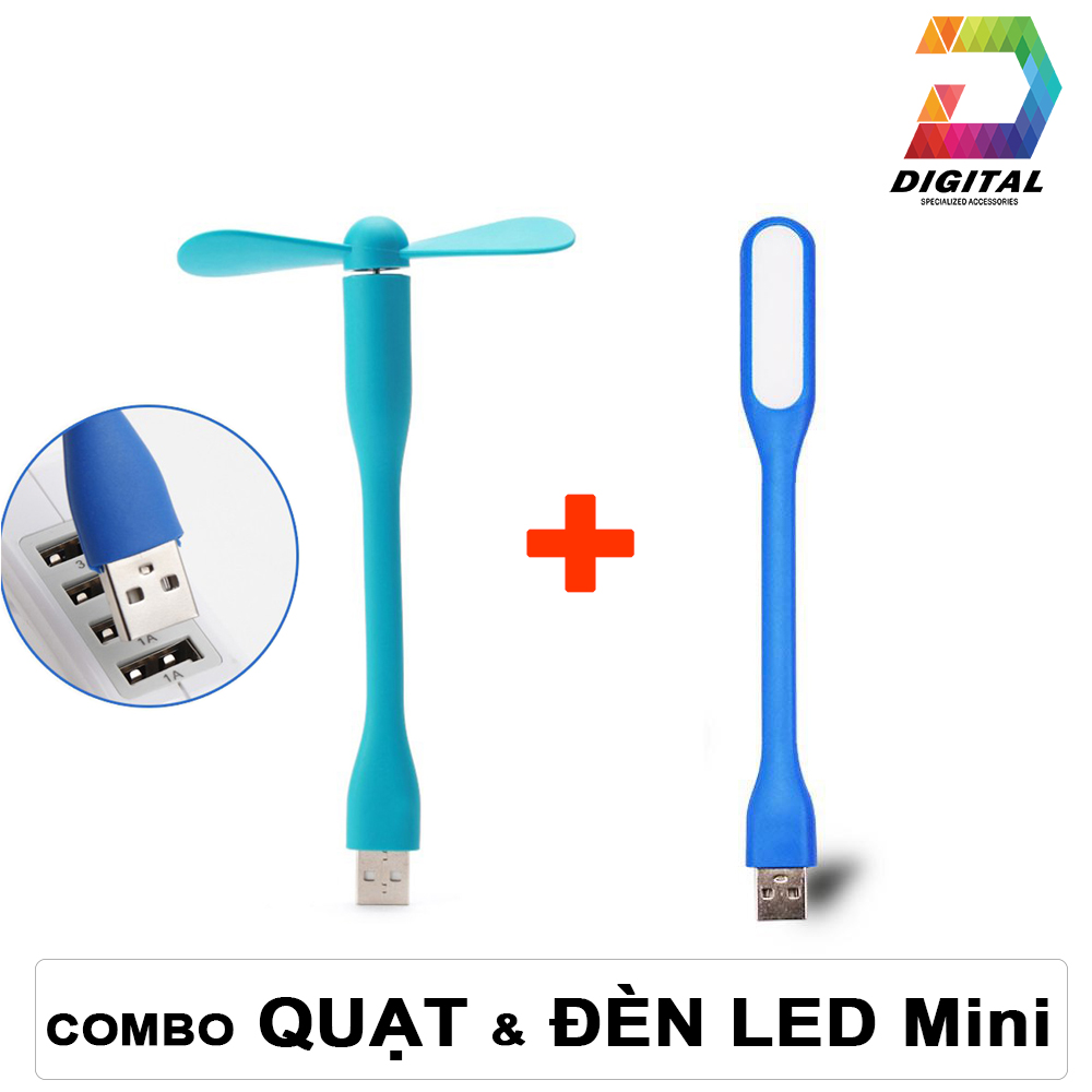 Combo đèn led usb & quạt mini siêu mát