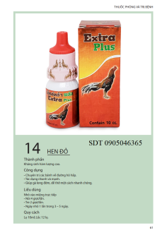 Thuoc trị bệnh gà đá - Hen đỏ trị hen khẹc khò sưng mặt