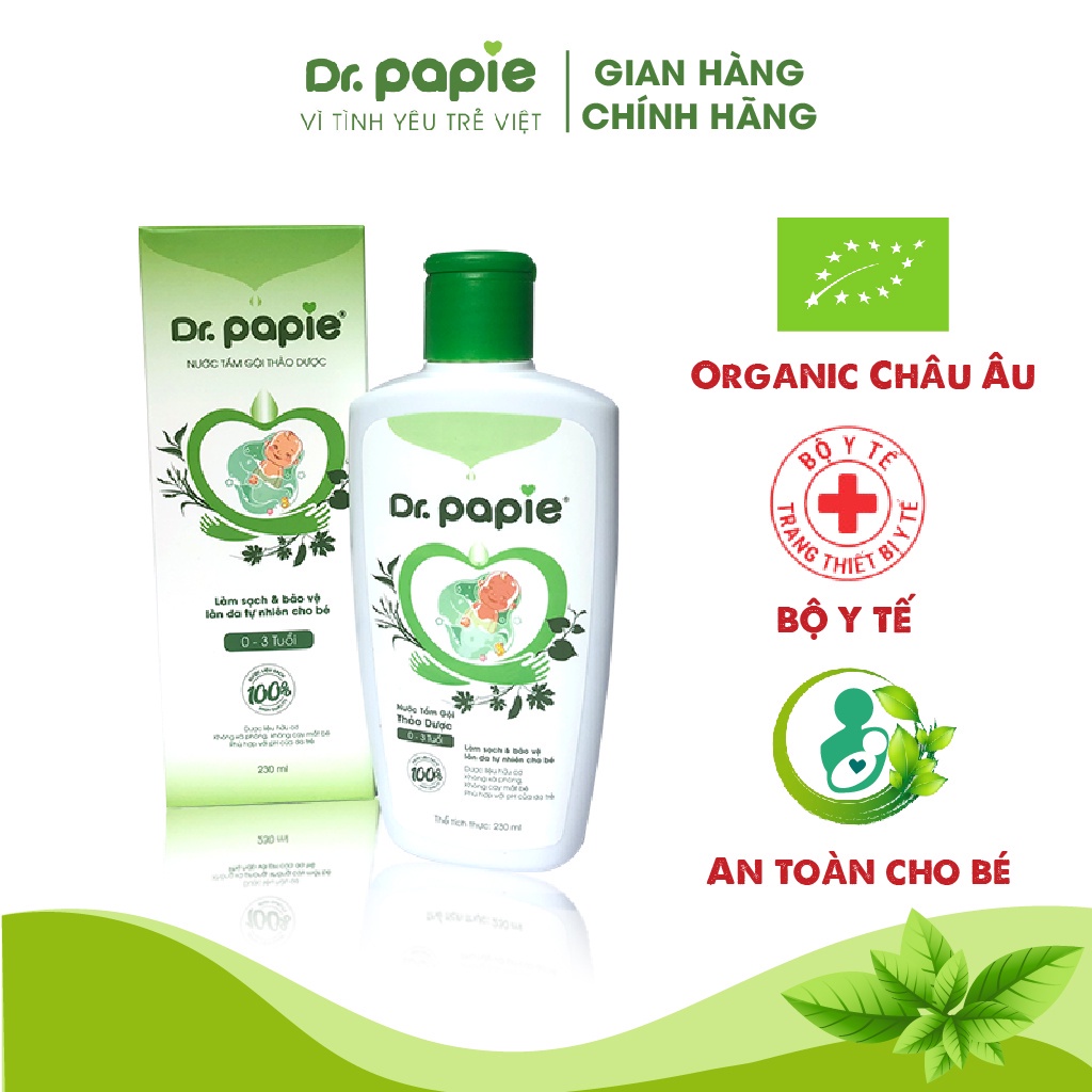 Nước tắm gội thảo dược dr.papie