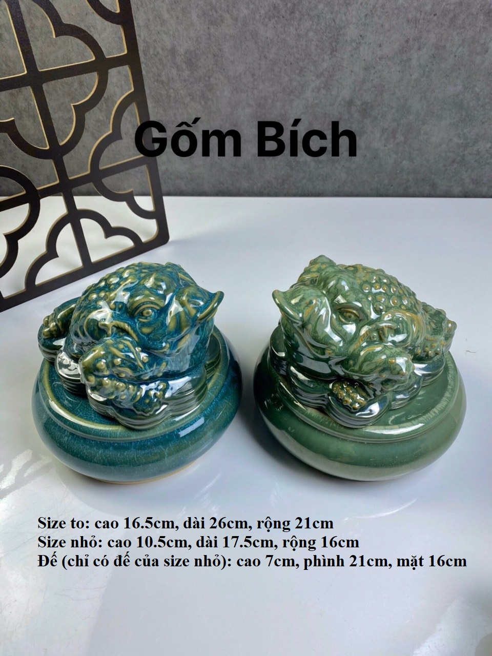 Thiềm thừ phong thủy cóc ngậm tiền tài lộc gốm sứ bát tràng - gốm bích