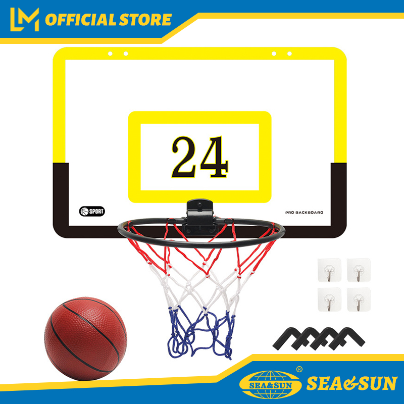 SEA & SUN Bộ Vòng Bóng Rổ Trong Nhà Cho Trẻ Em Vòng Bóng Rổ Treo Không Cần Đục Lỗ Kèm Bơm Tay Và Bóng Đồ Chơi Thể Thao Ngoài Trời Trong Nhà Cho Bé Trai Và Bé Gái