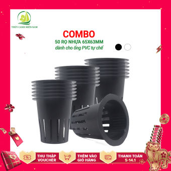 Bộ 50 rọ nhựa trồng rau thủy canh cho ống PVC 65mm x 63mm (màu ngẫu nhiên)