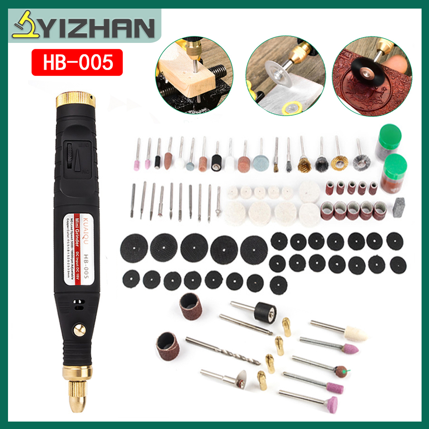 Yizhan bộ máy khoan điện mini, dụng cụ xoay 5000 ~ 18000rpmmulti, khoan khắc mài đánh bóng tự làm công cụ điện