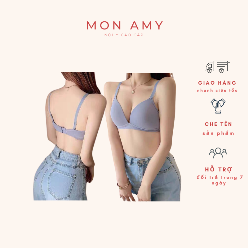 Áo Lót Su Trơn Mút Mỏng ,Không Gọng Nâng Ngực Thoáng Mát Chống Ung Thư Vú AL32-Mon Amy