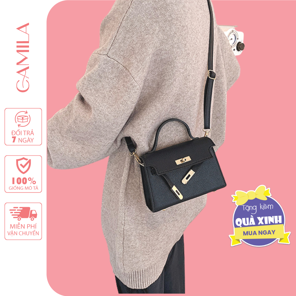 Túi đeo chéo nữ kelly Hàn Quốc 2020 khóa chốt độc đáo size 19 phù hợp đi chơi, công sở, dự tiệc, đi làm, chụp ảnh TDC14