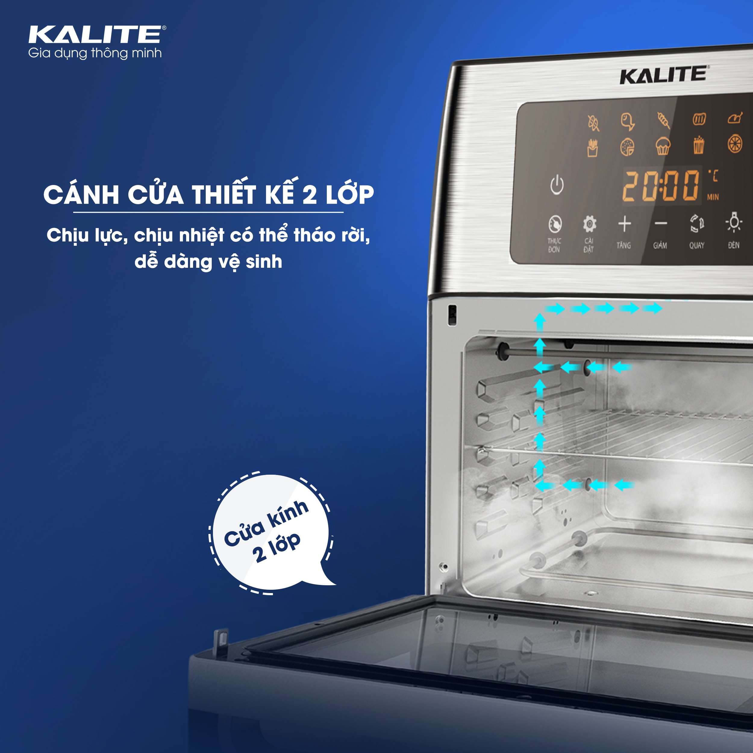 Nồi chiên không dầu Kalite KL-1500setup 10 chức năng chuyên sâu thỏa sức chế biếncông
