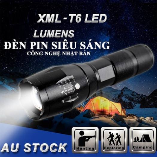 Đèn Pin Siêu Sáng Chiếu Xa 1000m. Đèn pin siêu sáng xml-t6 giá rẻ.