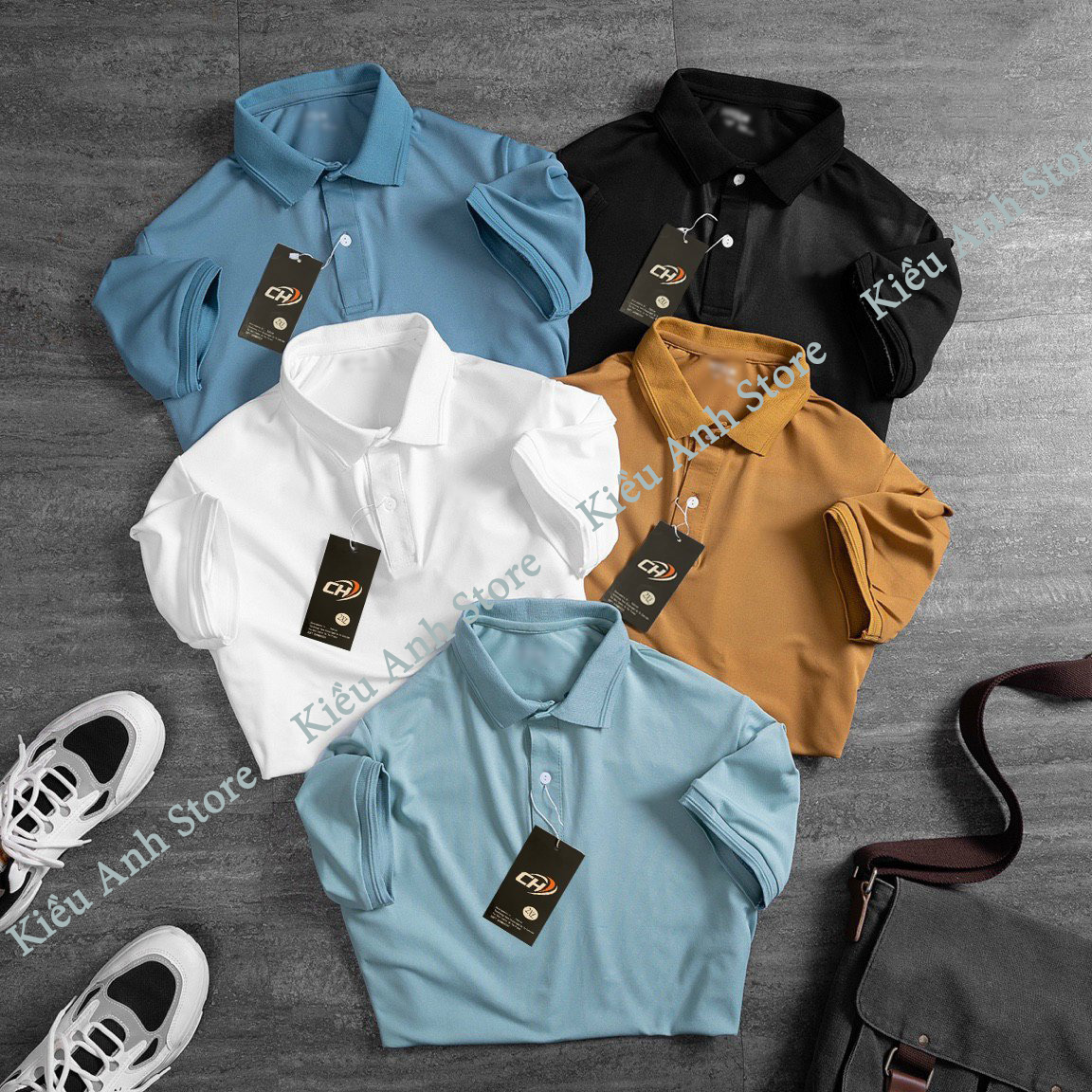 Áo thun nam POLO trơn vải cá sấu cotton cao cấp ngắn tay, áo phông nam cổ bẻ màu sắc sang trọng lịch lãm - Kiều Anh Store áo thun