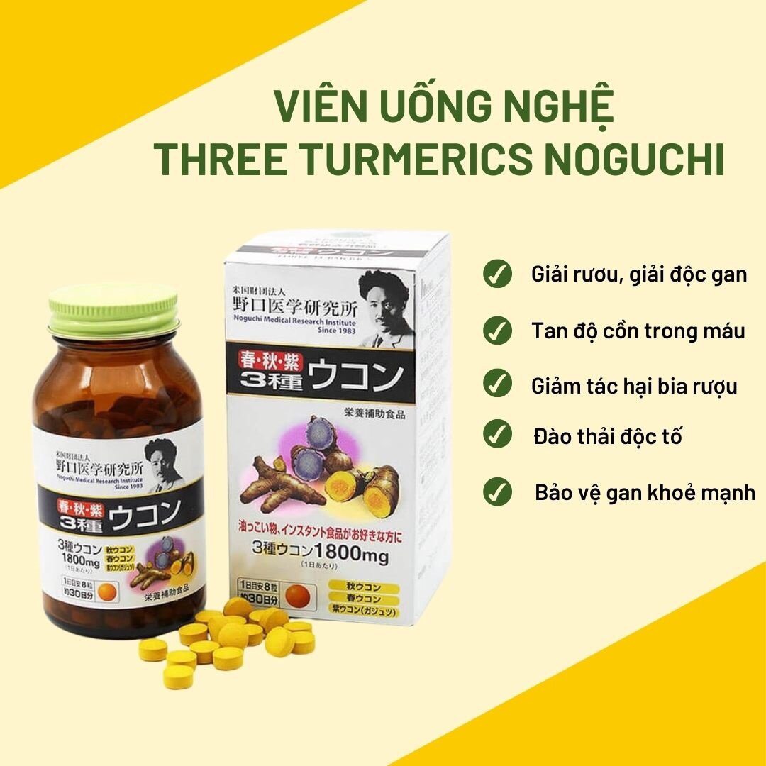 Viên nghệ uống thải độc gan, giải rượu Noguchi 3 mua
