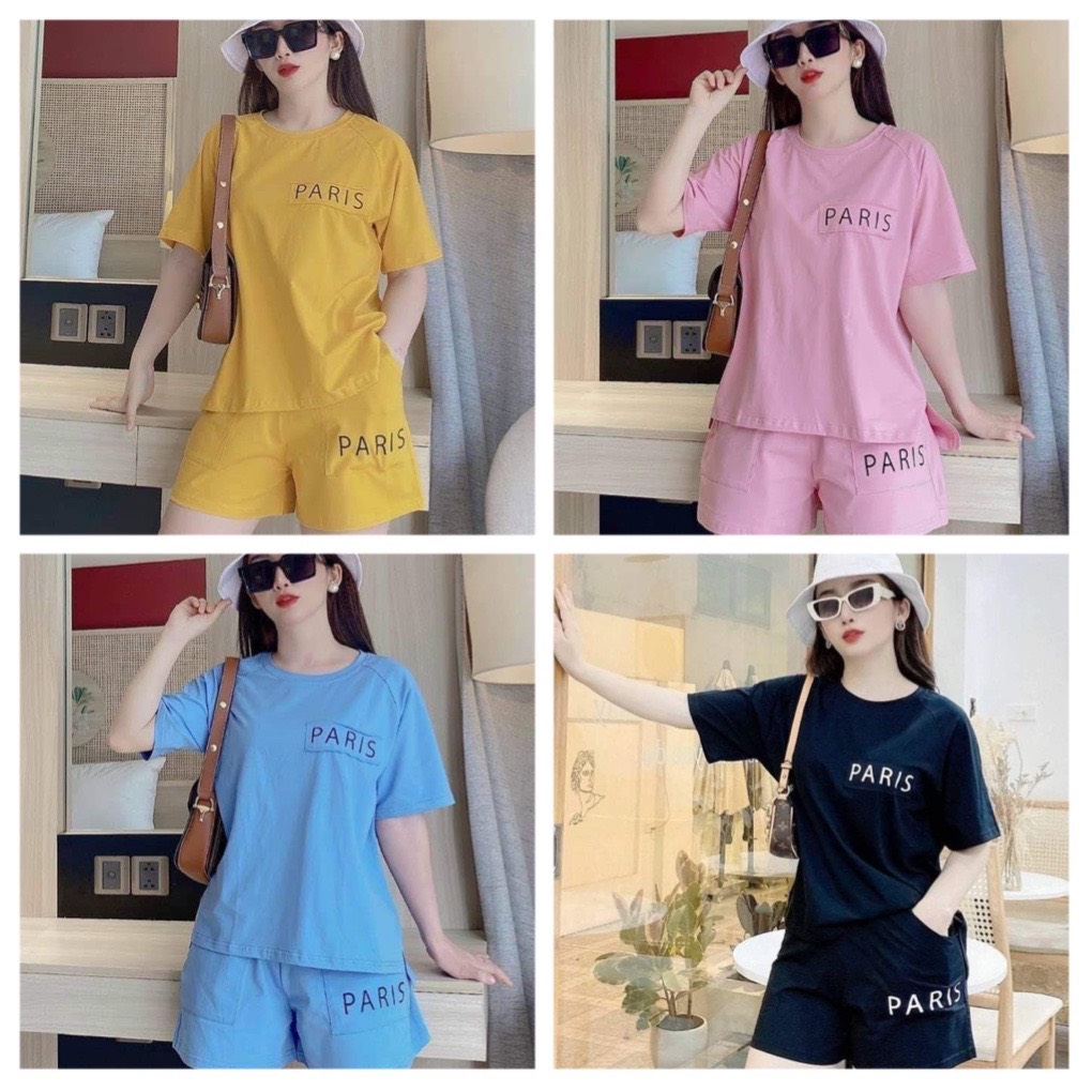 Bộ quần áo nữ cộc tay cotton co giãn paris taha42a19, bộ thể thao
