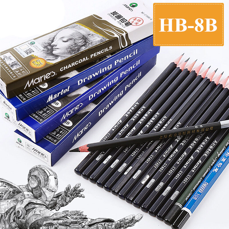 HB-8B BÚT CHÌ GỖ 17.5X0.7 Cm Kích Thước Kẹp Giữ Bút Lục Giác Chất Lượng Cao Lõi Than Chì Viết & Phác Thảo
