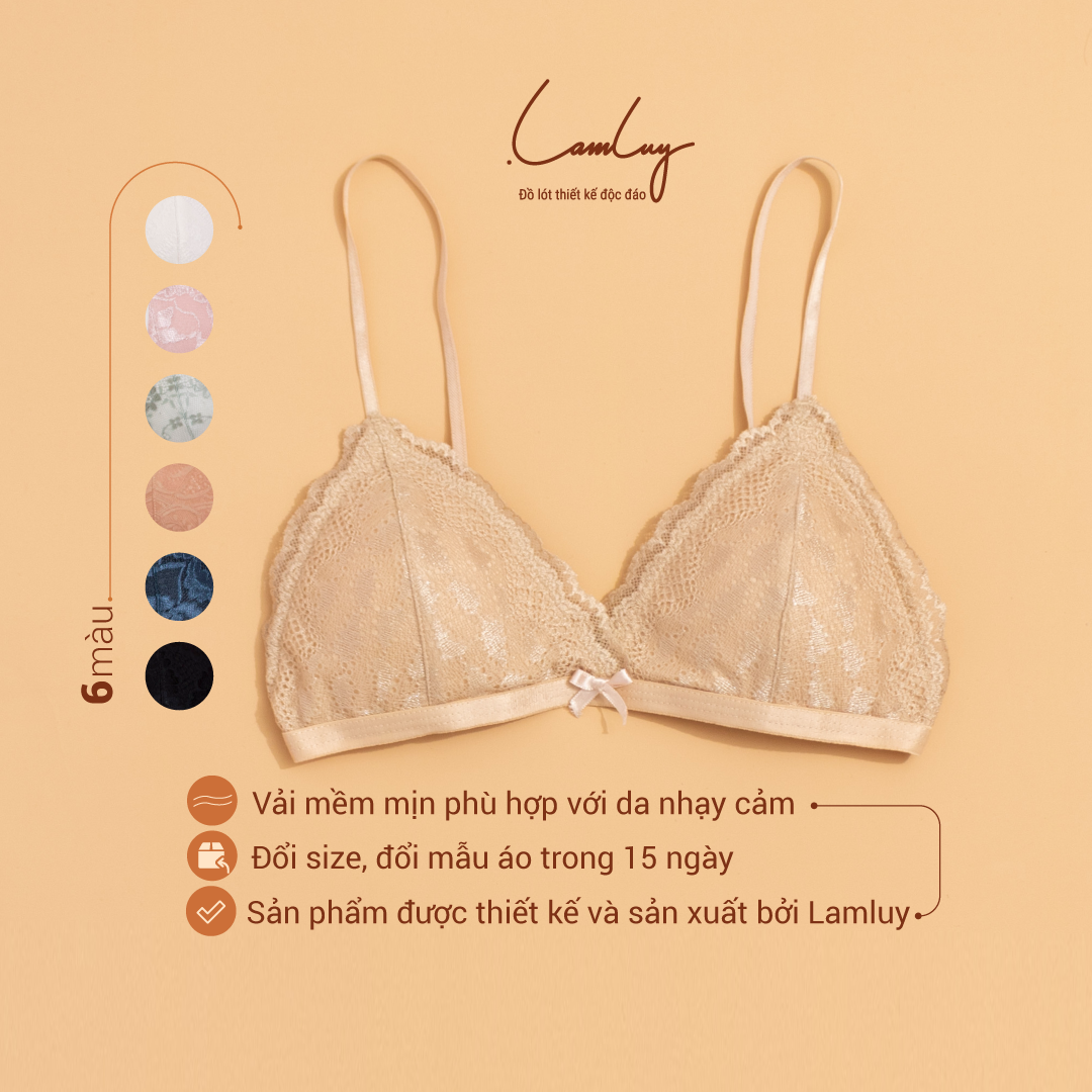 Áo lót mút mỏng bralette ren Lamluy
